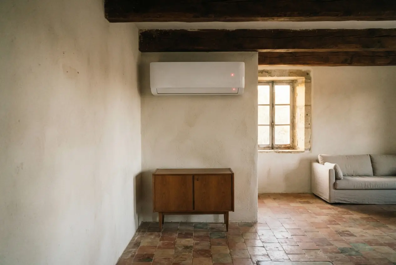 Climatiseur en panne avec voyant d'erreur à Camaret-sur-Aigues