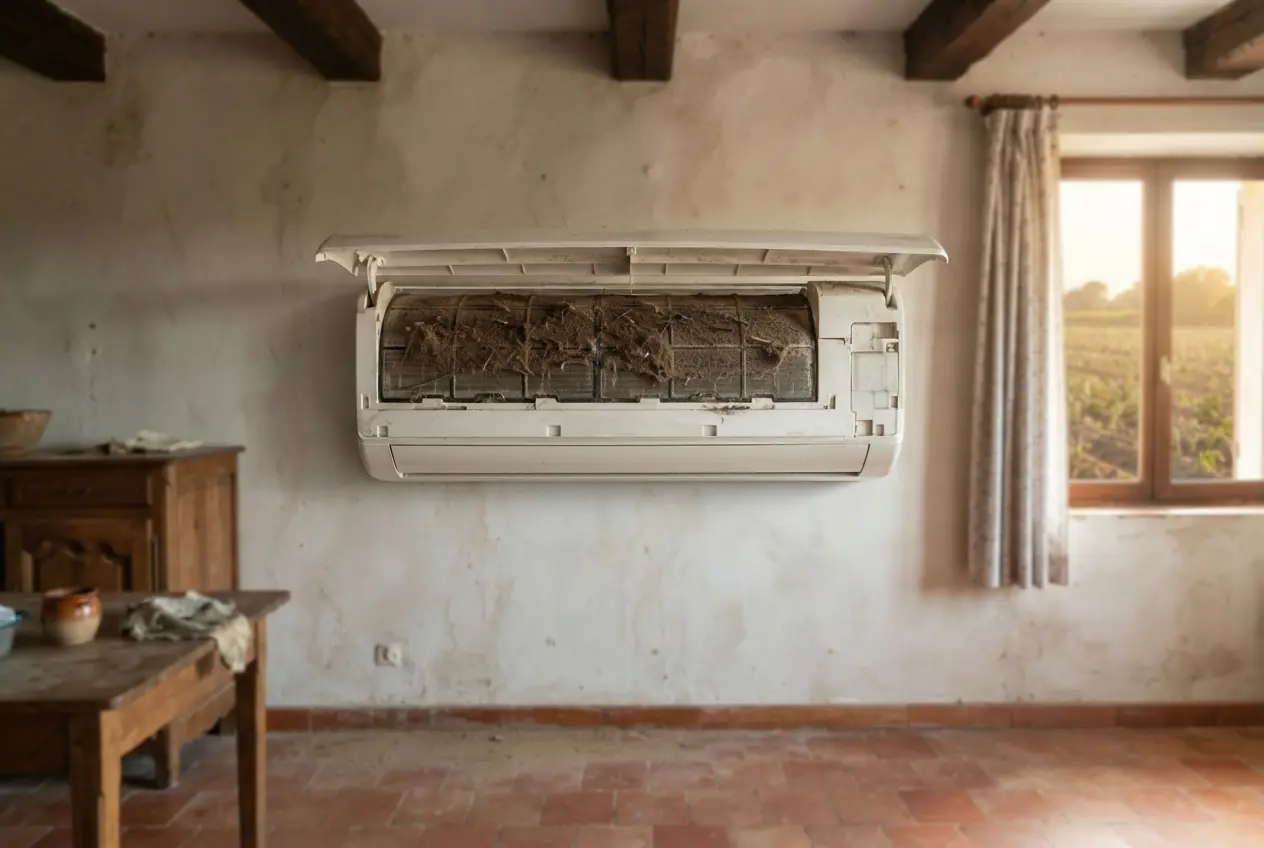 Filtre à air encrassé avant entretien à Piolenc