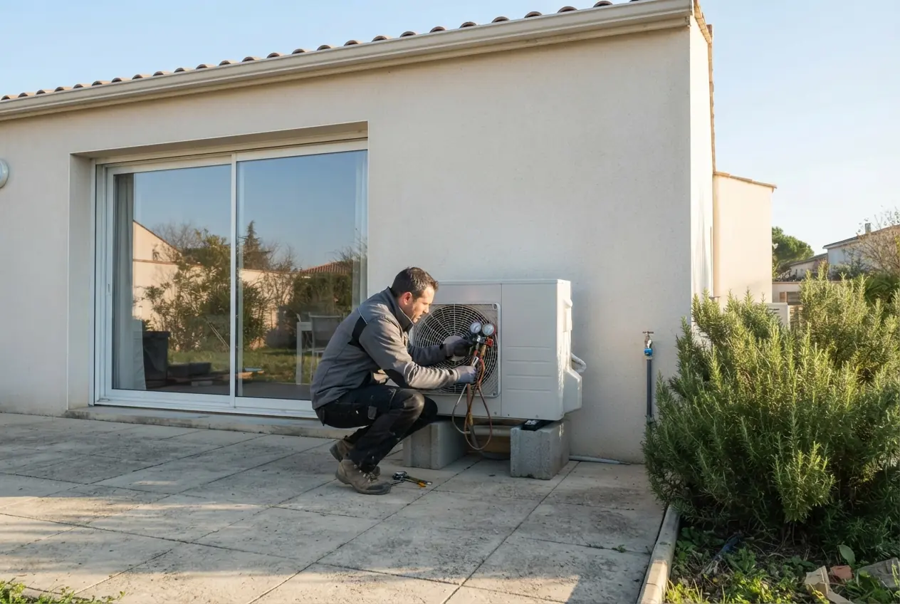 Installation d'une pompe à chaleur air-eau à Orange